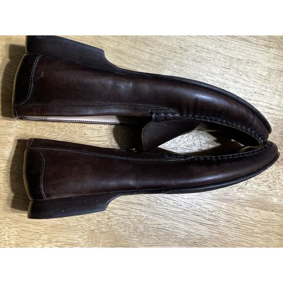Cole Haan Driving MOCS Women 7.5 AA Boat Shoes Loafer Brown Leather Slip On - Picture 4 of 9
